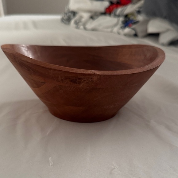 Rustic Brown Wooden Serving Bowl - Picture 2 of 3
